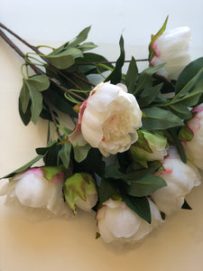 Peony Spray 24” White